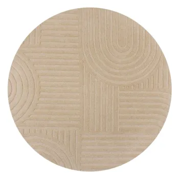 Covor bej rotund din lana o 160 cm Zen Garden - Flair Rugs imagine