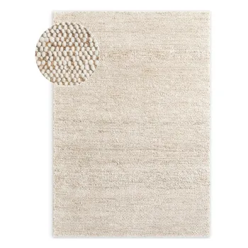 Covor bej tesut manual din amestesc de lana 160x230 cm Peas - Villeroy&Boch imagine