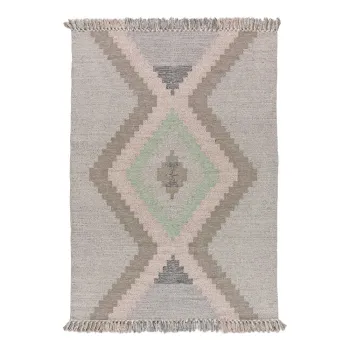 Covor bej tesut manual din bumbac reciclat 160x230 cm Chandia - Universal imagine