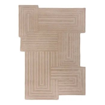 Covor bej tesut manual din lana 120x170 cm Zen Rectangles - Flair Rugs imagine