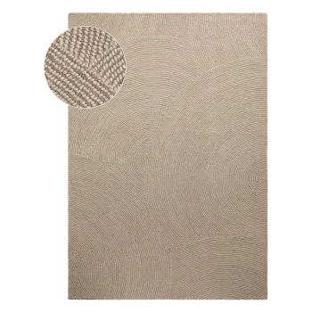 Covor bej tesut manual din lana 200x300 cm Eleni Light Beige - Hanse Home imagine