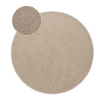 Covor bej tesut manual rotund din lana o 200 cm Eleni Light Beige - Hanse Home imagine