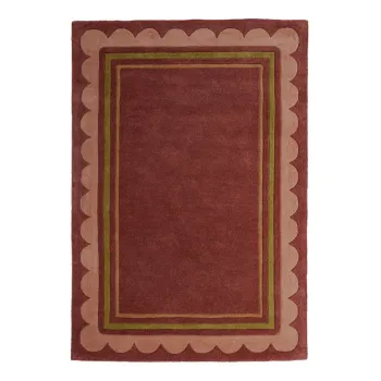 Covor burgundy tesut manual din lana 160x230 cm Lois - Flair Rugs imagine