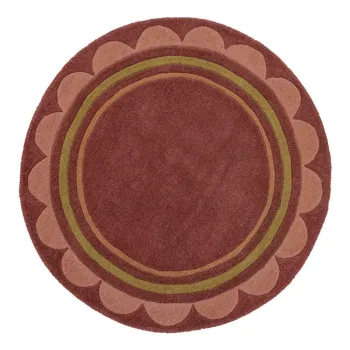 Covor burgundy tesut manual rotund din lana o 120 cm Lois - Flair Rugs imagine