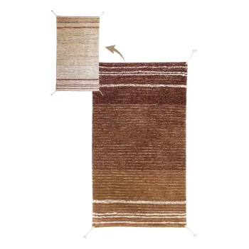 Covor caramiziu din bumbac 80x140 cm Twin Toffee - Lorena Canals imagine