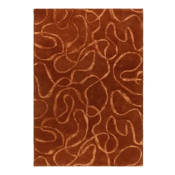 Covor caramiziu tesut manual din amestesc de lana 120x170 cm Varri - MADE imagine