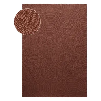 Covor caramiziu tesut manual din lana 160x230 cm Calmio - Hanse Home imagine