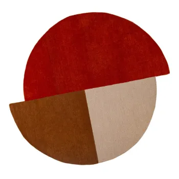 Covor caramiziu tesut manual, rotund, din lana o 150 cm Mia Segment - Flair Rugs imagine