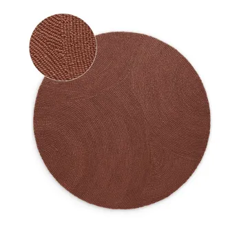 Covor caramiziu tesut manual rotund din lana o 200 cm Calmio - Hanse Home imagine