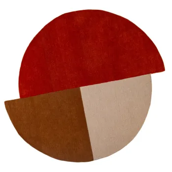 Covor caramiziu tesut manual, rotund, din lana o 200 cm Mia Segment - Flair Rugs imagine