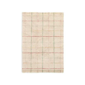 Covor crem lavabil, tesut manual din bumbac 140x200 cm Color Lines - Lorena Canals imagine