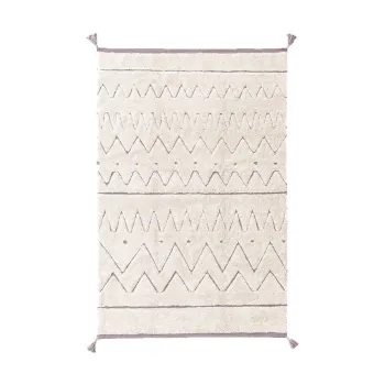 Covor crem lavabil/tesut manual din bumbac 90x130 cm Azteca - Lorena Canals imagine