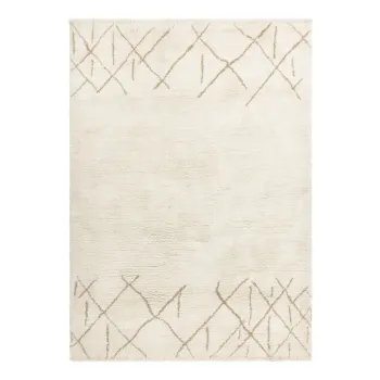 Covor crem lavabil, tesut manual din lana 200x290 cm Azera Crosshatch - Asiatic Carpets imagine