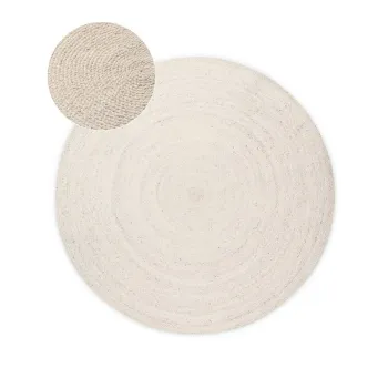 Covor crem reversibil/tesut manual rotund din iuta o 100 cm Braided - Hanse Home imagine