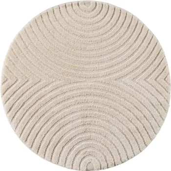 Covor crem rotund din amestec de iuta o 160 cm Art 1122 - Ayyildiz Carpets imagine