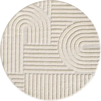 Covor crem rotund o 80 cm Art - Ayyildiz Carpets imagine