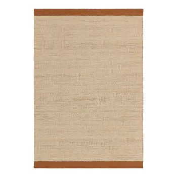 Covor crem-teracota tesut manual din lana 160x230 cm Lima Rust - Asiatic Carpets imagine