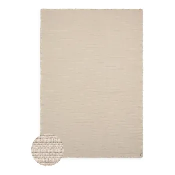 Covor crem tesut manual din bumbac 200x300 cm Handloom - Lorena Canals imagine