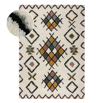 Covor crem tesut manual din lana 120x170 cm Moroccan Midar - Flair Rugs imagine