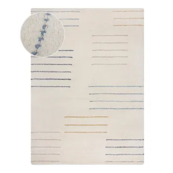 Covor crem tesut manual din lana 200x290 cm Dottie Geometric - Flair Rugs imagine