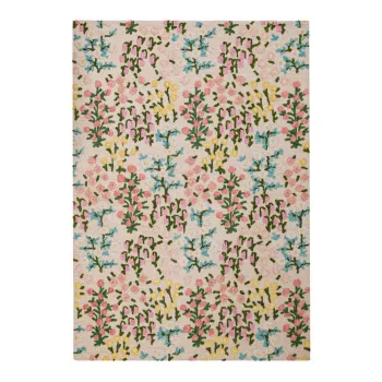 Covor crem tesut manual din lana 200x290 cm Emilia Floral - Flair Rugs imagine