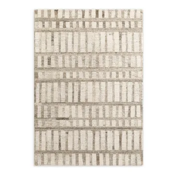 Covor crem tesut manual din lana 200x300 cm Boho 1.0 Linara - Vikosa imagine