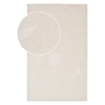 Covor crem tesut manual din lana 200x300 cm Pune - House Nordic imagine