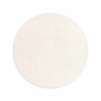 Covor crem tesut manual rotund din lana o 150 cm Arcura - Vikosa imagine