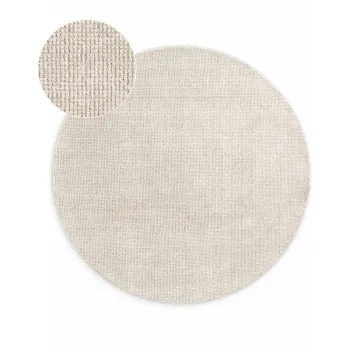 Covor crem tesut manual rotund din lana o 160 cm Greenwich - Ted Baker imagine