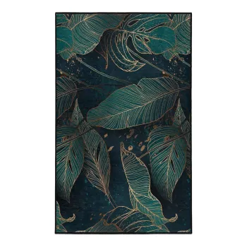 Covor culoare petrol lavabil 120x180 cm Midnight Jungle - Mila Home imagine