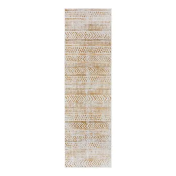Covor de exterior galben ocru-alb 80x350 cm Biri - NORTHRUGS imagine