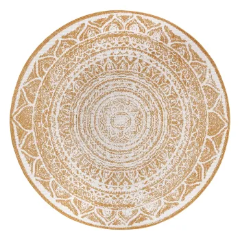 Covor de exterior galben ocru-alb rotund o 140 cm Siruma - NORTHRUGS imagine