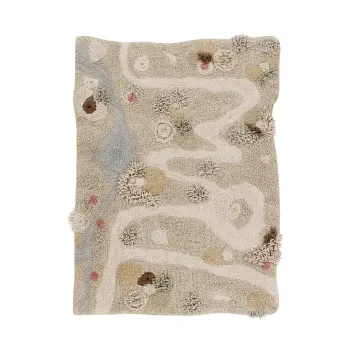 Covor de joaca pentru copii bej din bumbac 120x160 cm Path of Nature - Lorena Canals imagine
