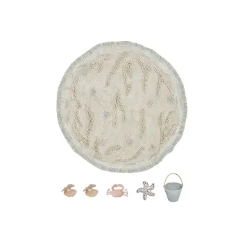 Covor de joaca pentru copii bej din bumbac o120 cm Island - Lorena Canals imagine