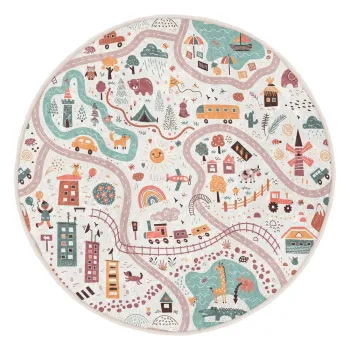 Covor de joaca pentru copii lavabil o100 cm Furry World - Mila Home imagine