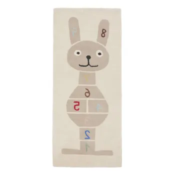 Covor de joaca pentru copii tesut manual din amestesc de lana 75x180 cm Rabbit Hopscotch - OYOY Mini imagine