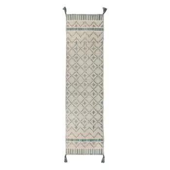 Covor din bumbac Flair Rugs Leela, 60 x 200 cm, bej - albastru imagine