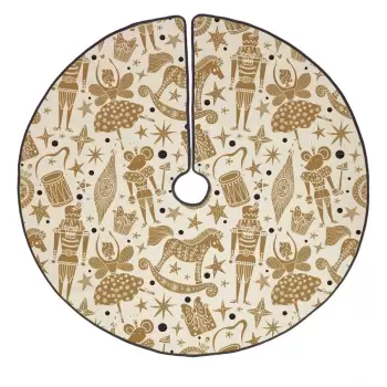 Covor din bumbac pentru bradul de Craciun Butter Kings Goldan Nut Cracker, o 130 cm imagine