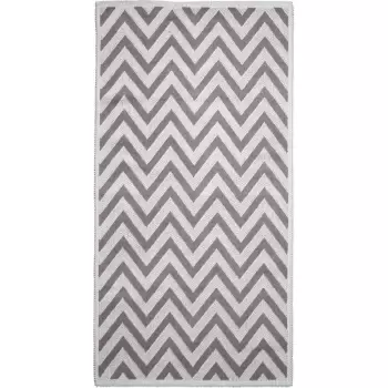 Covor din bumbac Vitaus Zikzak, 80 x 200 cm, bej imagine