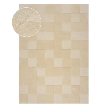 Covor din lana bej 170x120 cm Checkerboard - Flair Rugs imagine