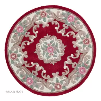 Covor din lana Flair Rugs Aubusson, ? 120 cm, rosu imagine