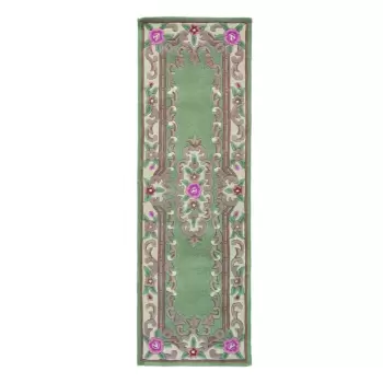 Covor din lana Flair Rugs Aubusson, 67 x 210 cm, verde imagine