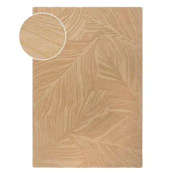 Covor din lana Flair Rugs Lino Leaf, 120 x 170 cm, maro deschis imagine