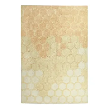 Covor galben ocru lavabil/tesut manual din bumbac 140x200 cm Sweet Honey - Lorena Canals imagine