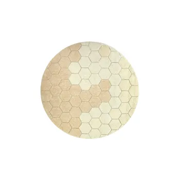 Covor galben ocru lavabil/tesut manual rotund din bumbac o 140 cm Honeycomb Golden - Lorena Canals imagine