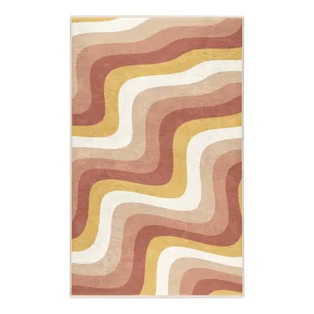 Covor galben ocru-roz prafuit lavabil 160x230 cm Creamy Strawberry Swirl - Mila Home imagine
