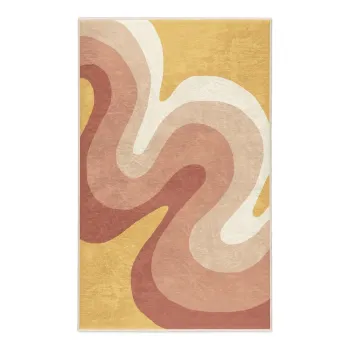 Covor galben ocru-roz prafuit lavabil 80x150 cm Strawberry Creamsicle - Mila Home imagine