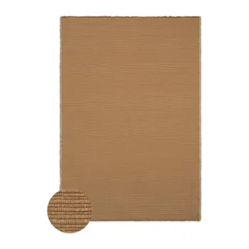 Covor galben ocru tesut manual din bumbac 140x200 cm Handloom - Lorena Canals imagine