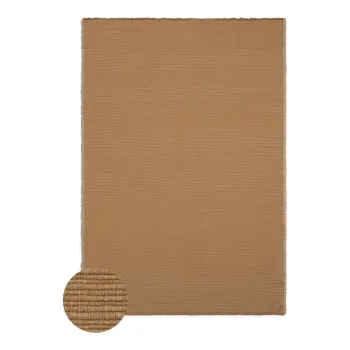 Covor galben ocru tesut manual din bumbac 200x300 cm Handloom - Lorena Canals imagine