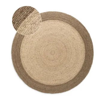 Covor grej reversibil/tesut manual rotund din iuta o 240 cm Jutta Greige - Hanse Home imagine